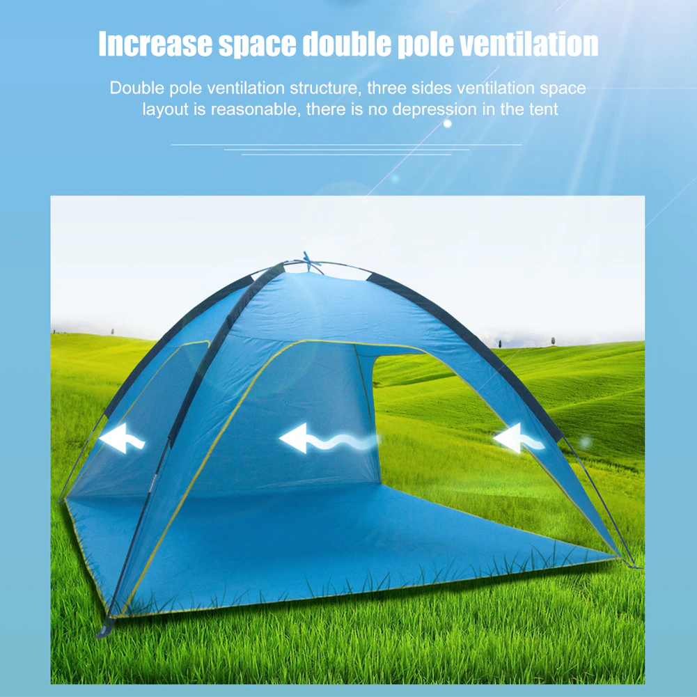 Cheap Goat Tents Big Beach Camping Tent Ventilated Silver Coated Rainproof Picnic Anti UV Sunshade Tents Sun Shelter with Storage Bag Tents 